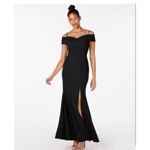 Night Way Collections Black Off-Shoulder Gown